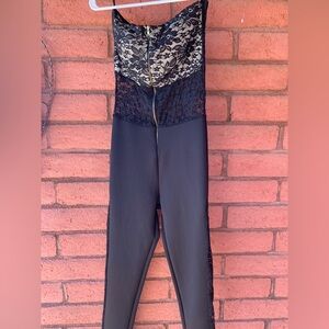 Elegant Black Lace Slip jumpsuit